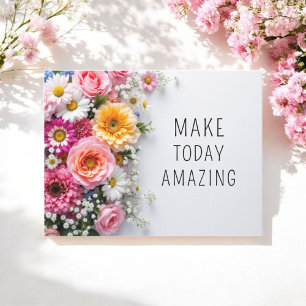 Inspirerend citaten Kleurrijke Bloemen Briefkaart