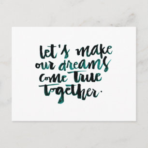 Inspirerend citaten: Laten we onze dromen laten ko Briefkaart