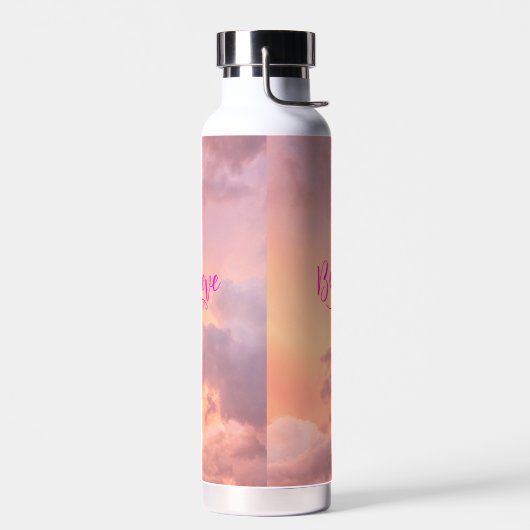 Inspirerend citaten Modern Script Roze Paarse luch Waterfles (Links)