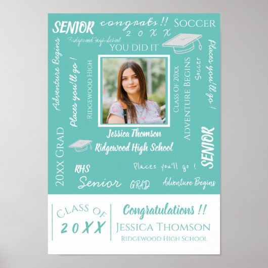 Inspirerend citeert Afstudeerder Foto Afstuderen Poster (Voorkant)