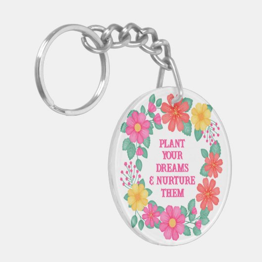 Inspirerend Creëer je eigen bloemenmonogram Sleutelhanger (Voorkant Links)