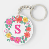 Inspirerend Creëer je eigen bloemenmonogram Sleutelhanger (Achterkant)