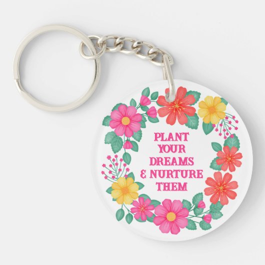 Inspirerend Creëer je eigen bloemenmonogram Sleutelhanger (Voorkant)