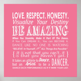 Inspirerend Dance Quottes Poster - Roze