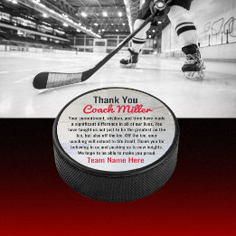 Inspirerend dank je coach voor Ice Hockey Rink Puck