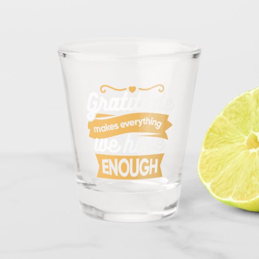 Inspirerend dankbaarheid typografie citaten shot glas (Voorkant)