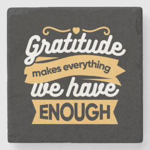 Inspirerend dankbaarheid typografie citaten stenen onderzetter