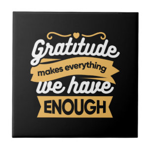 Inspirerend dankbaarheid typografie citaten tegeltje
