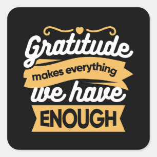 Inspirerend dankbaarheid typografie citaten vierkante sticker