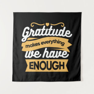 Inspirerend dankbaarheid typografie citaten wandkleed