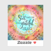 Inspirerend dankbare hart  Sticker (Vel)