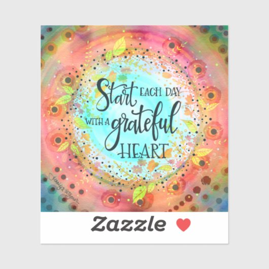 Inspirerend dankbare hart  Sticker (Vel)