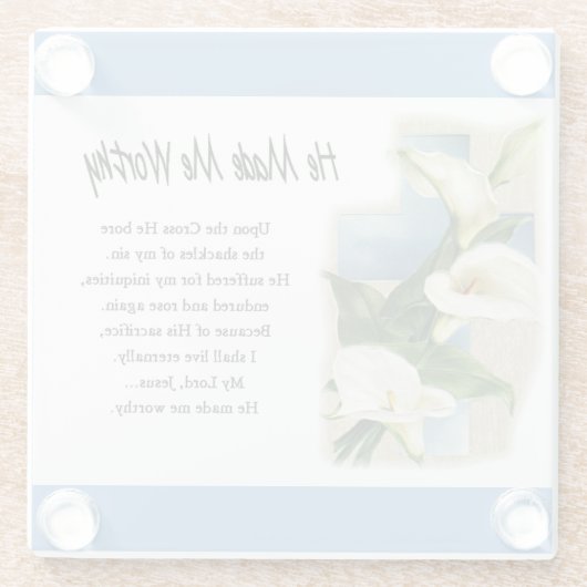 Inspirerend dat hij me waardig maakte glazen onderzetter (Achterkant)