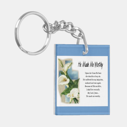 Inspirerend dat hij me waardig maakte sleutelhanger (Voorkant Links)