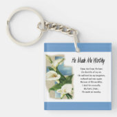 Inspirerend dat hij me waardig maakte sleutelhanger (Voorkant)