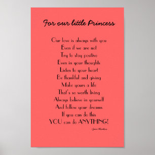 Inspirerend Daughter-gedicht van ouders Poster