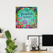 Inspirerend "Denk Positieve Gedachten" Tuin Poster (Thuiskantoor)