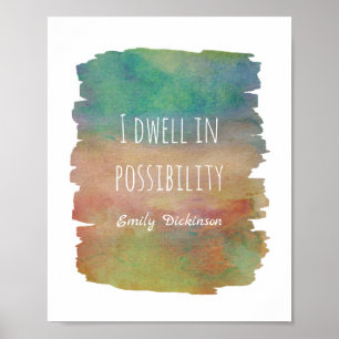 inspirerend Dickinson literaire citaat waterverf Poster