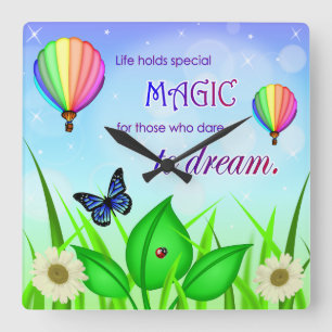 Inspirerend Dream Quote Wall Clock Vierkante Klok