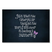 Inspirerend driepijlervlinder Citaat Kaart (Achterkant)