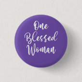 Inspirerend Een Gezegende Vrouw Christelijk Ronde Button 3,2 Cm (Voorkant)