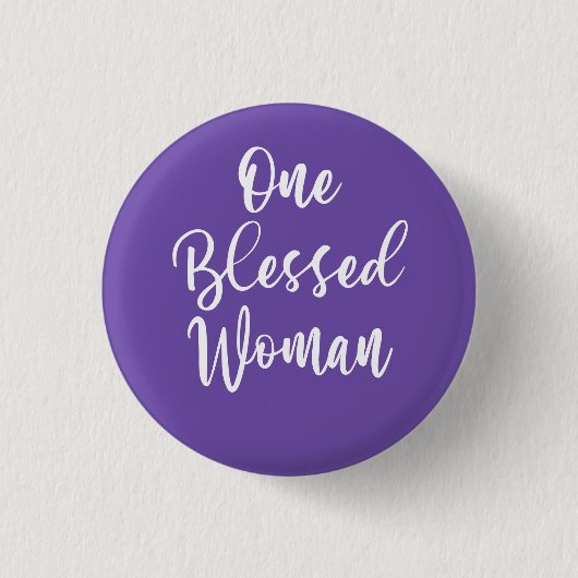 Inspirerend Een Gezegende Vrouw Christelijk Ronde Button 3,2 Cm (Voorkant)