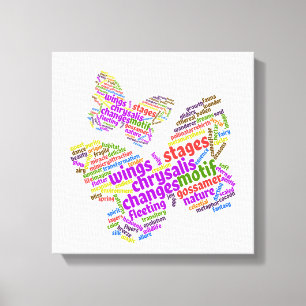 Inspirerend Elegant Butterfly Label Cloud Canvas Afdruk