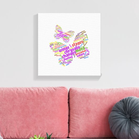 Inspirerend Elegant Butterfly Label Cloud Canvas Afdruk (Insitu (Woonkamer))
