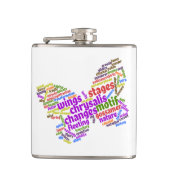 Inspirerend Elegant Butterfly Label Cloud Heupfles (Voorkant)