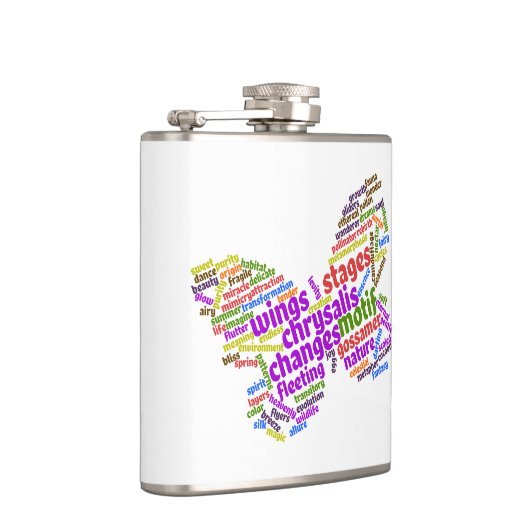 Inspirerend Elegant Butterfly Label Cloud Heupfles (Rechts)