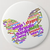Inspirerend Elegant Butterfly Label Cloud Ronde Button 6,0 Cm (Voorkant)