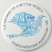 Inspirerend Elegant Dove of Peace Label Cloud Ronde Button 6,0 Cm (Voorkant)