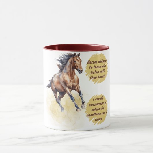 Inspirerend elegante paarden mok (Midden)