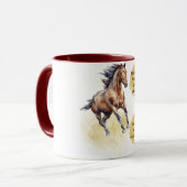 Inspirerend elegante paarden mok (Voorkant links)