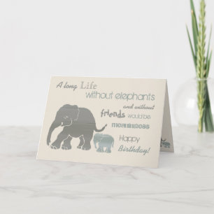 Inspirerend Elephant Typografie Birthday Kaart
