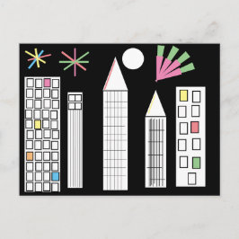 Inspirerend Fireworks Light City Skyline Briefkaart