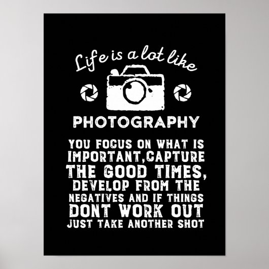 Inspirerend fotograaf Leven als fotografie Poster (Voorkant)