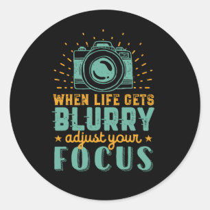 Inspirerend fotografie als het leven wazig wordt ronde sticker