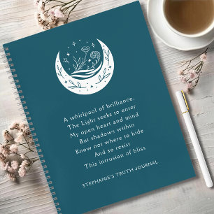 Inspirerend Gedicht Bloemmaan Teal Waarheid Dagboe Notitieboek