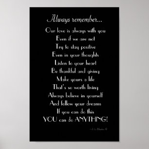 Inspirerend gedicht voor zoon/dochter van ouders poster