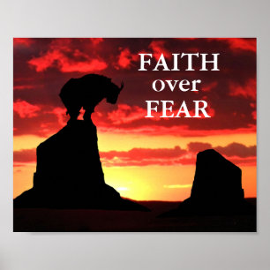 Inspirerend geloof boven angst poster