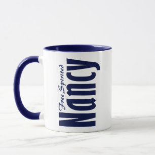 Inspirerend Gepersonaliseerd "Nancy" Naam in Navy  Mok