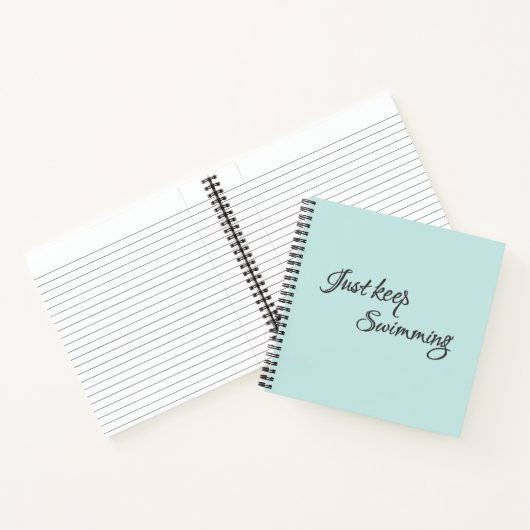 Inspirerend gewoon door te zwemmen notitieboek (Binnen)