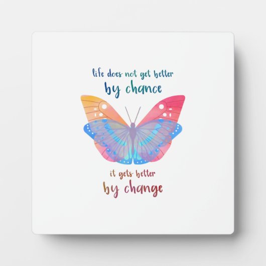 Inspirerend Gezegde Butterfly Motivation Quote Fotoplaat (Voorkant)