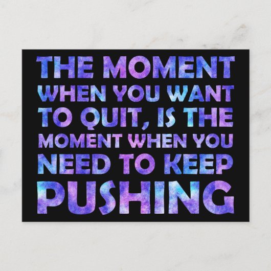 Inspirerend Gezegde Galaxy Waterverf Overlay Briefkaart (Voorkant)