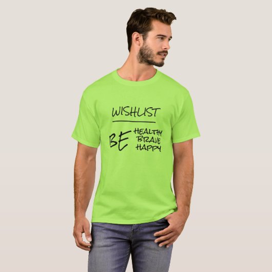 Inspirerend Gezondheidsprijs Lime Green Man T-shir T-shirt (Voorkant volledig)