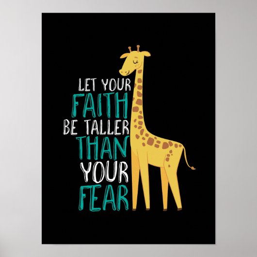 Inspirerend Giraffe Faith Taller dan Angst Poster (Voorkant)