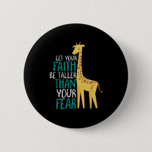 Inspirerend Giraffe Faith Taller dan Angst Ronde Button 5,7 Cm