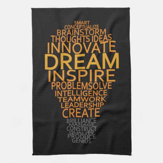 Inspirerend gloeilamp aangepaste handdoeken (Verticaal)