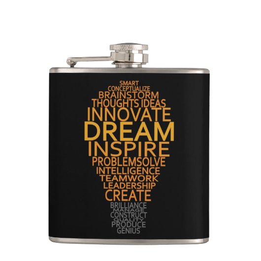 Inspirerend gloeilamp aangepaste kolf heupfles (Voorkant)